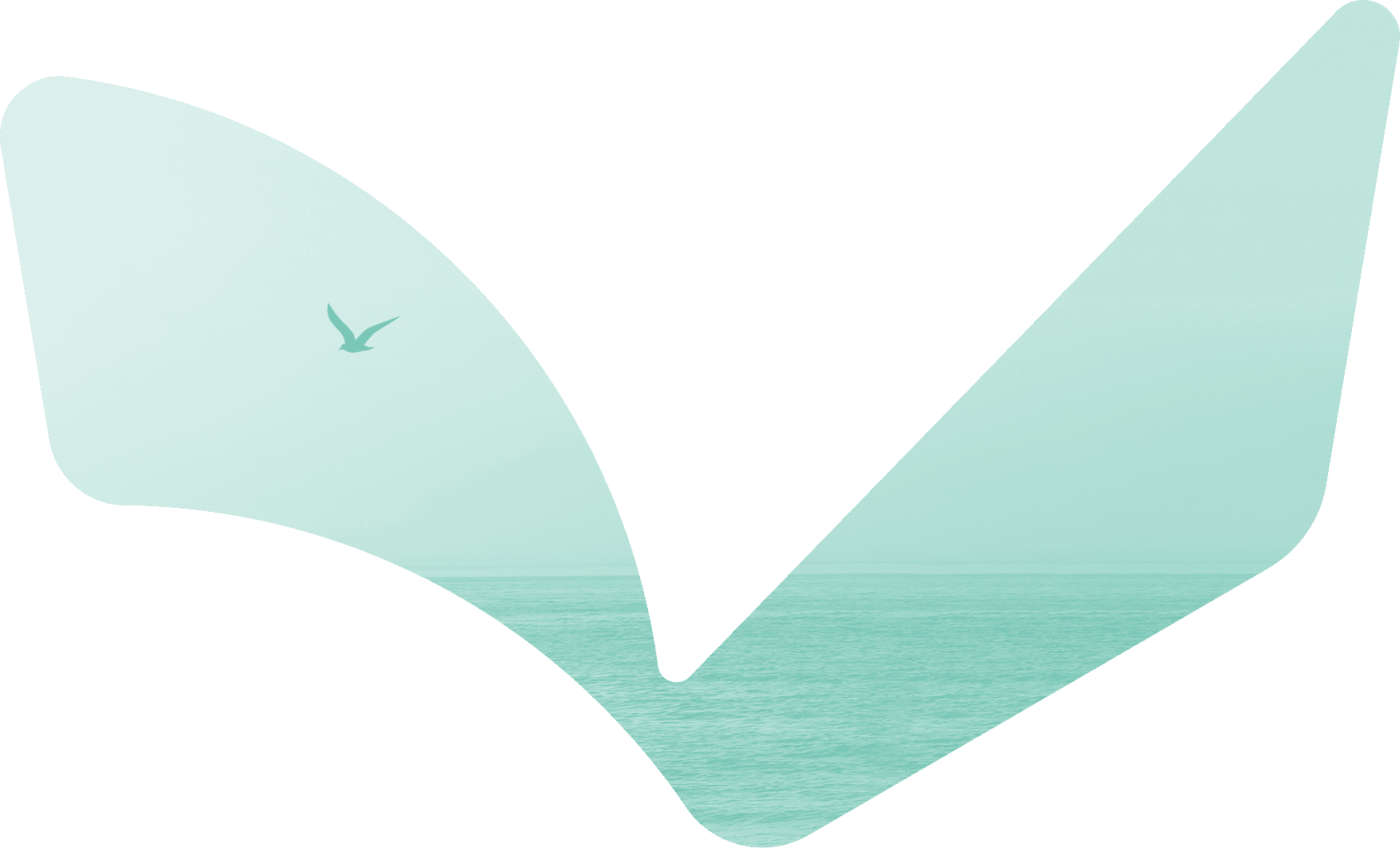 Vimo brand wave design representing flow of urban mobility and ocean-inspired aesthetics